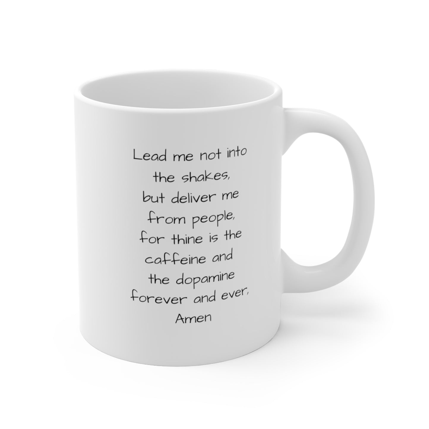 Frother, Spoon and Holy Roast | Lead me not into the shakes but deliver me from people | 11oz Ceramic Mug