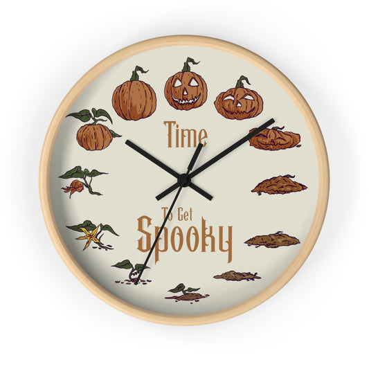 Time To Get Spooky | Pumpkin Life-Cycle Wall Clock | 10" | Halloween Home Decor