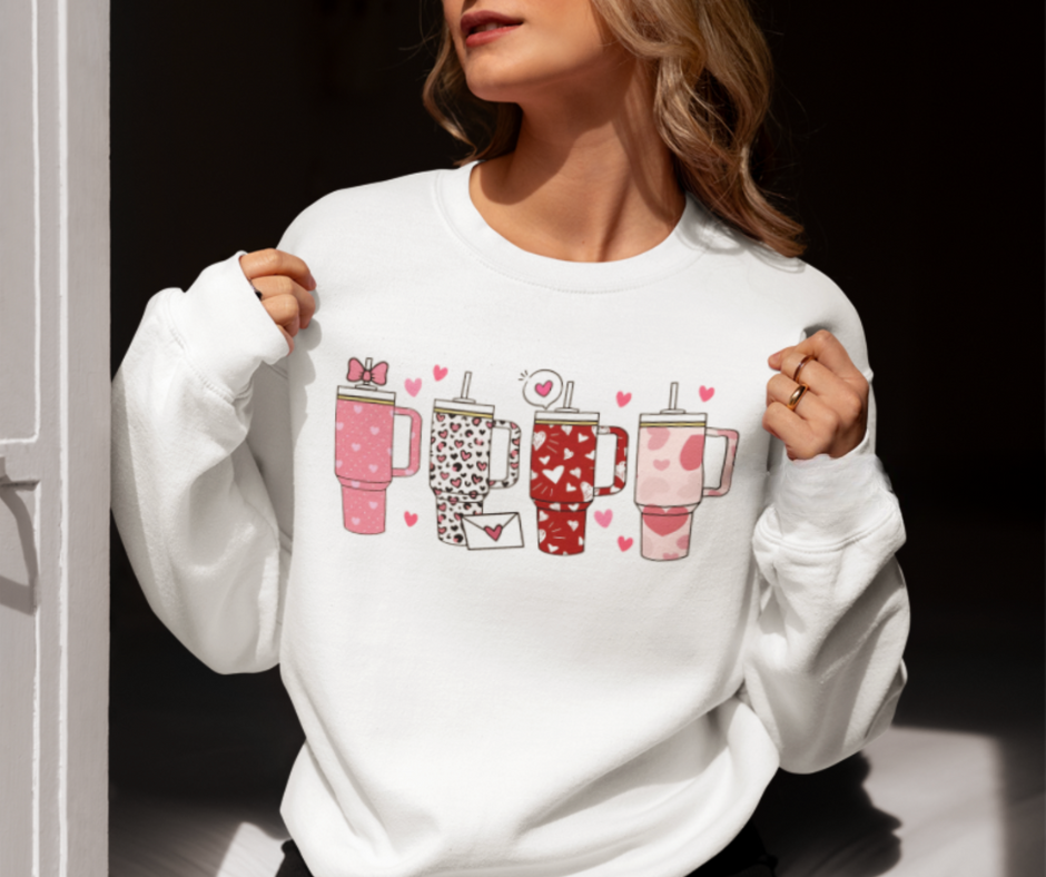 Valentine's Day Trendy Cup Sweatshirt - Gifts For Her - Trending Sweatshirt