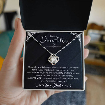 I Would Give Anything | Love Knot Necklace | Gift For Daughter From Dad | Necklace For Daughter From Dad