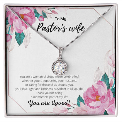 To My Pastor's Wife, Crystal Pendant Necklace