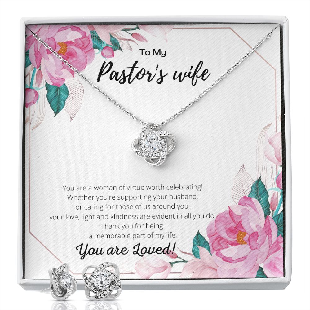To My Pastor's Wife Earring and Necklace set
