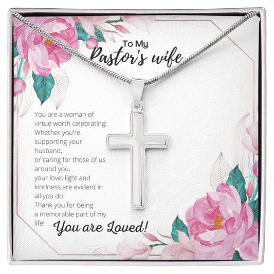 To My Pastor's Wife Stainless Cross Necklace